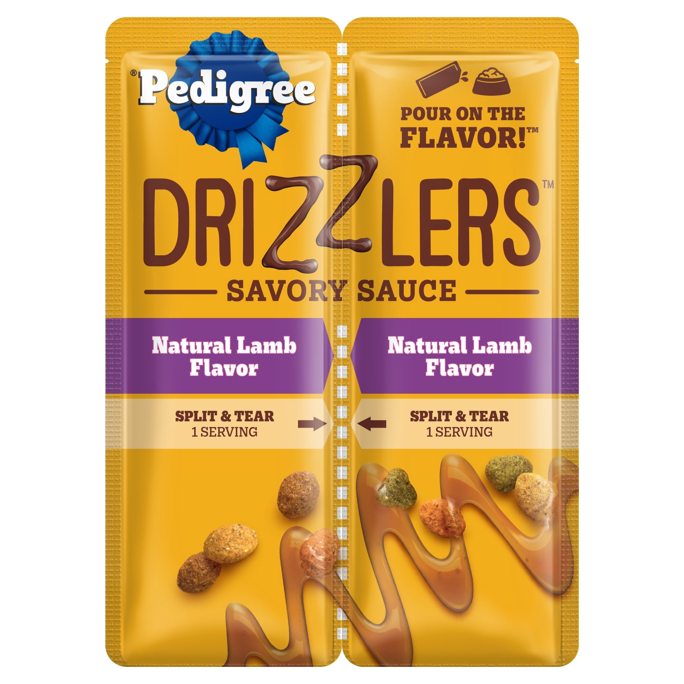Pedigree Drizzlers Natural Lamb Flavor Savory Sauce Wet Dog - 2.1 oz Twin Pouch