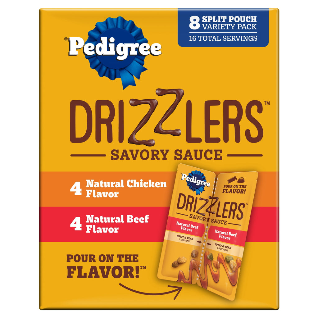 Pedigree Drizzlers Savory Sauce Multipack Wet Dog - 2.1 oz Twin Pouches, 8-Pack
