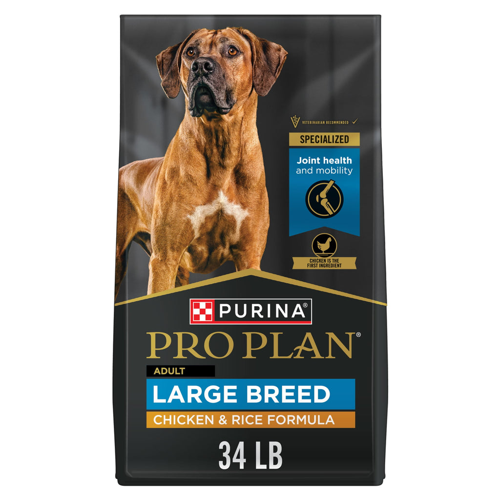 Purina Pro Plan Dry Dog Food for Large Adult Dogs High Protein - Real Chicken & Rice, 34 lb Bag