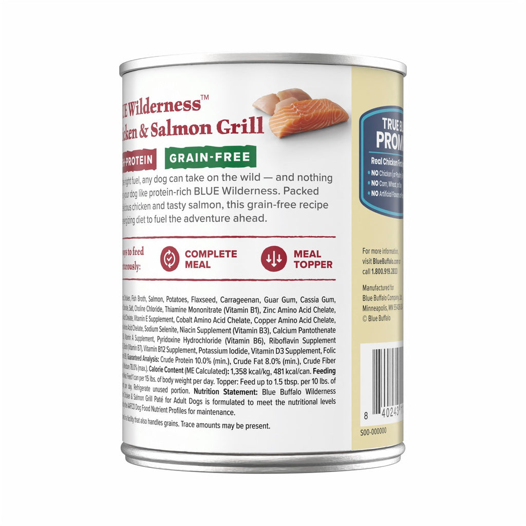 Blue Buffalo Wilderness Adult Wet Dog Food - Salmon & Chicken Grill, 12.5oz