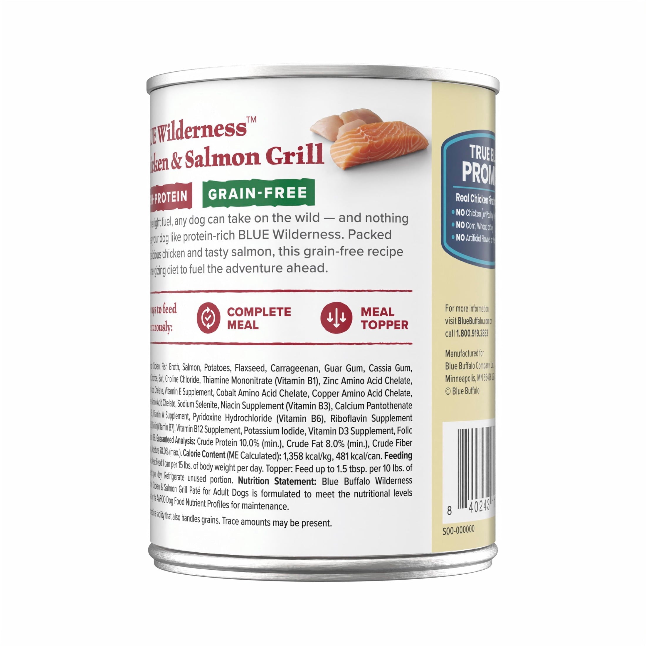 Blue Buffalo Wilderness Adult Wet Dog Food - Salmon & Chicken Grill, 12.5oz