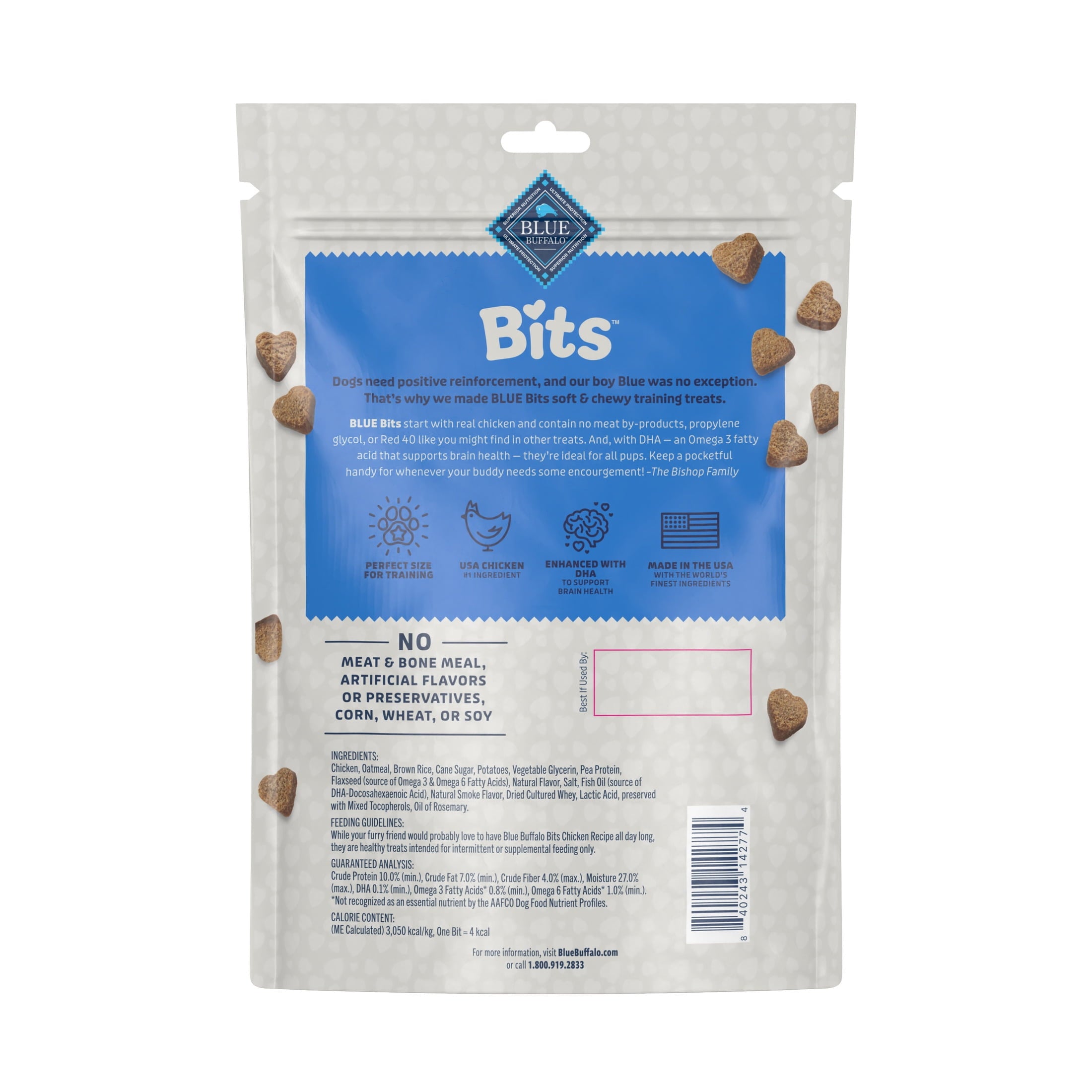 Blue Buffalo Bits Soft Dog Treats for Training - Enhanced with DHA, 19-oz. Bag