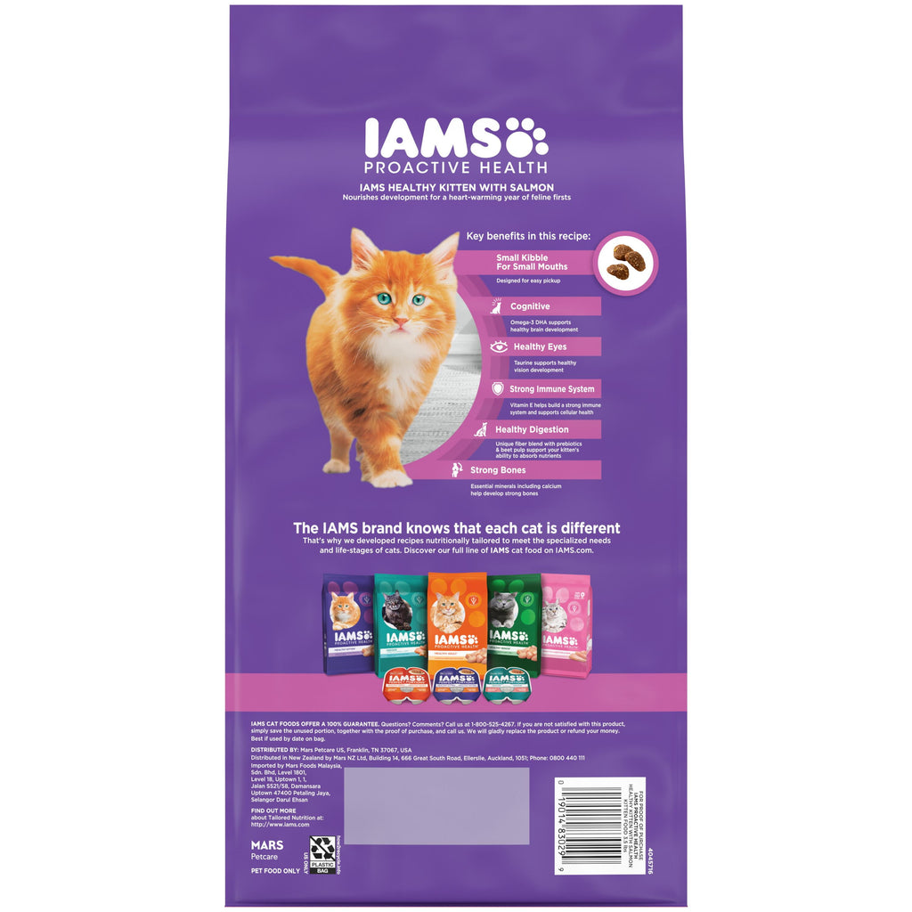 IAMS Proactive Health Kitten 1-12 Months Healthy Kitten with Salmon Kitten Food 3.5 lb