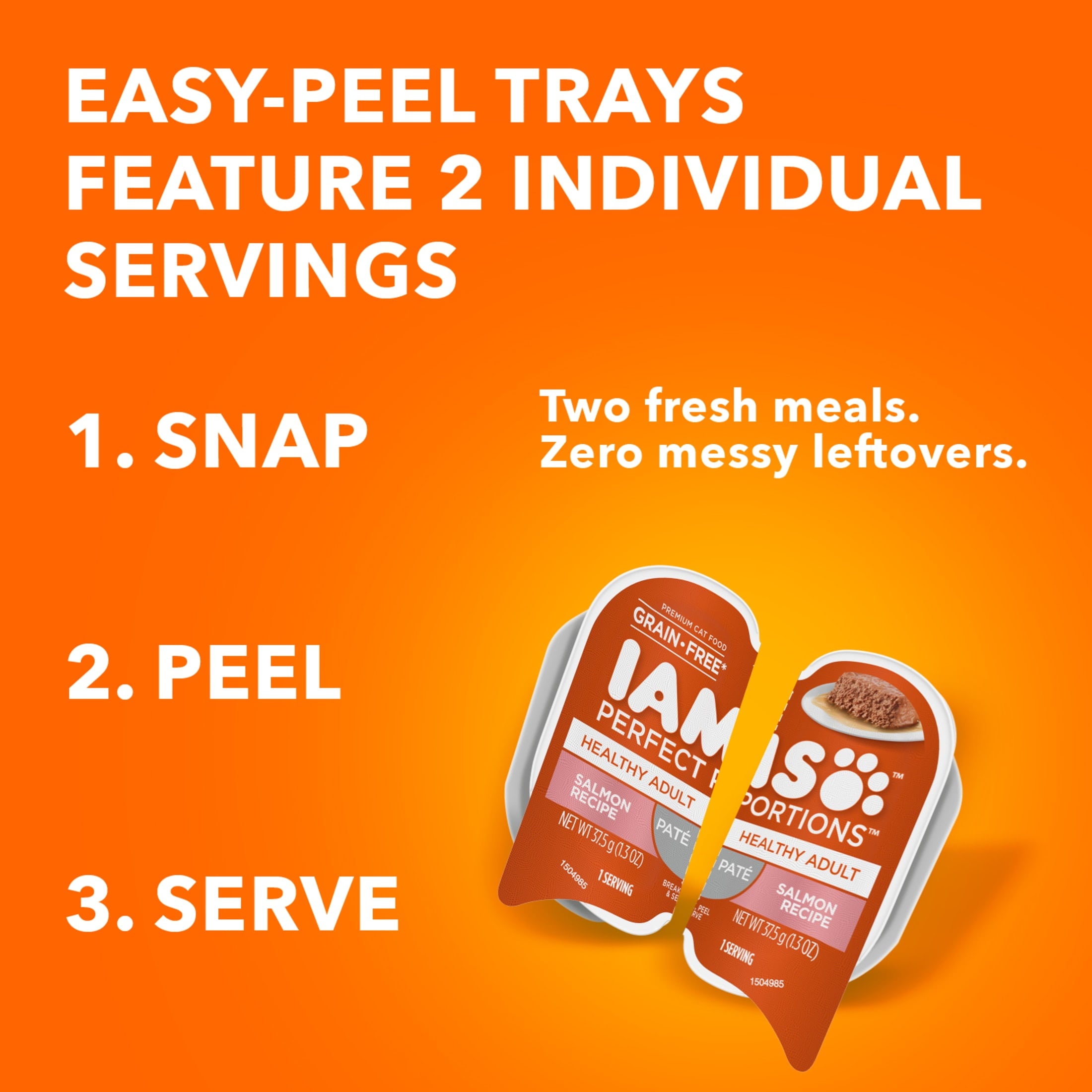 Iams Perfect Portions Healthy Adult Pate - Variety Recipe Wet Cat Food, 2.6 Oz Twin-Pack Trays 24 Count