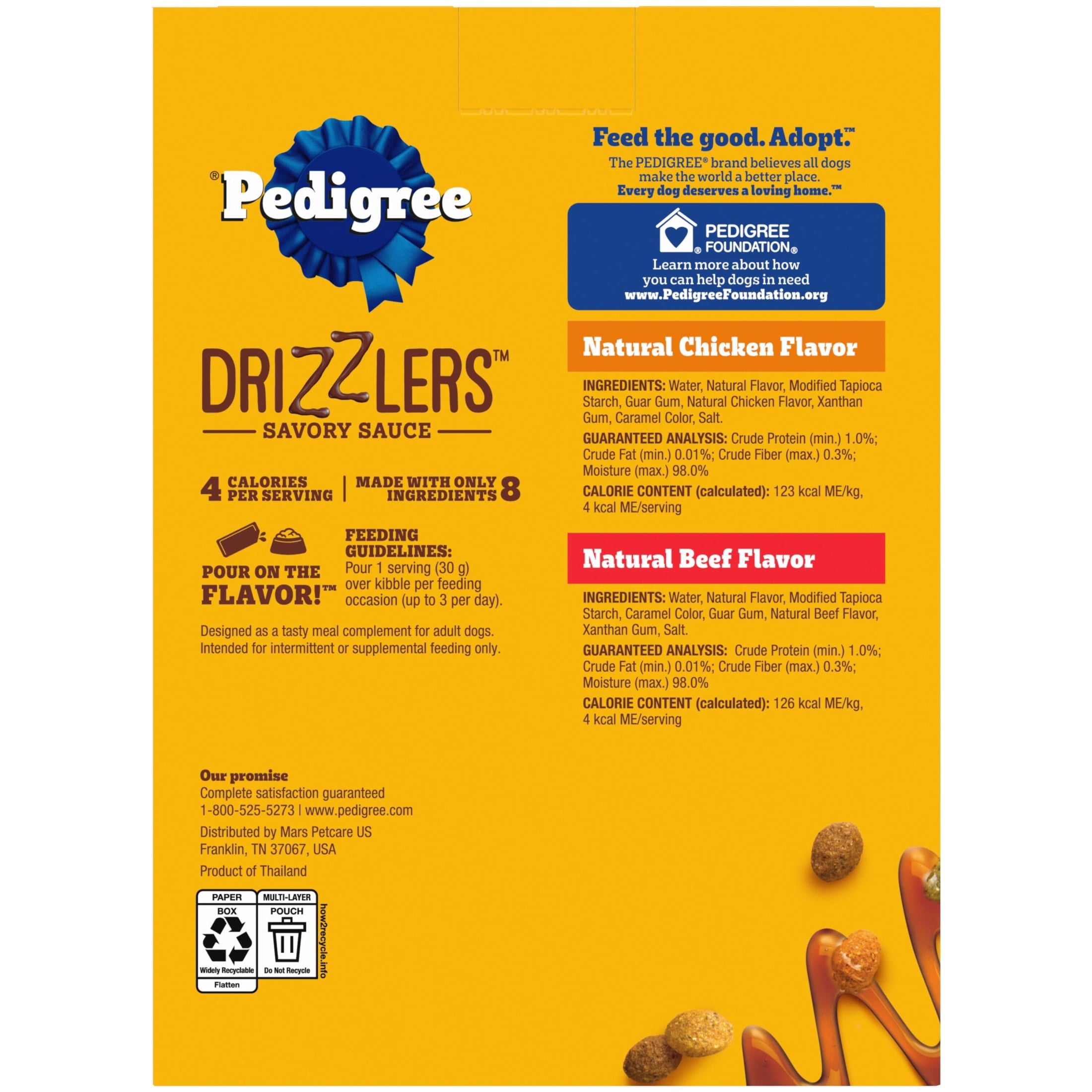 Pedigree Drizzlers Savory Sauce Multipack Wet Dog - 2.1 oz Twin Pouches, 16-Pack