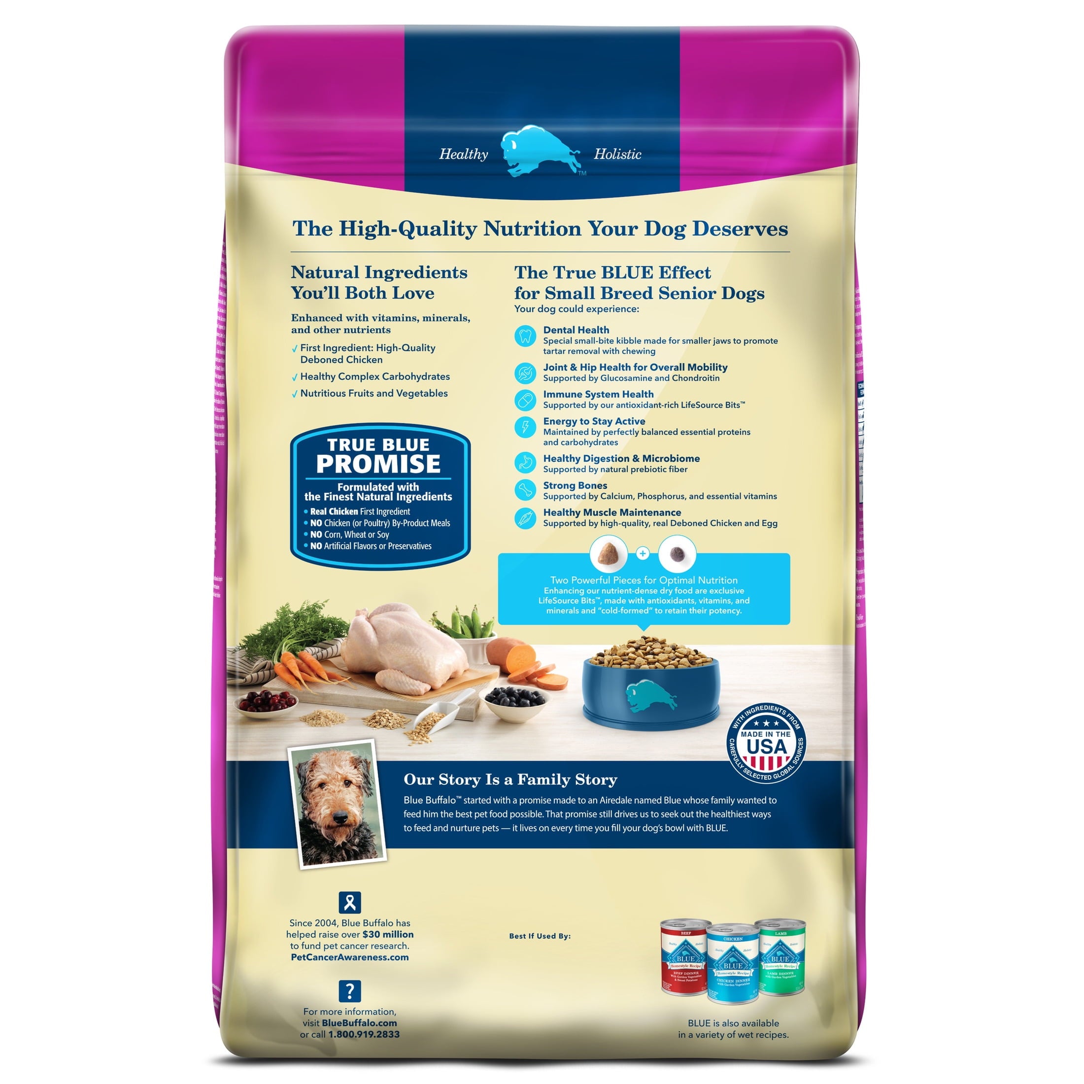 Blue Buffalo Life Protection Formula Small Breed Senior Dry Dog Food - Chicken & Rice, 5lb. Bag