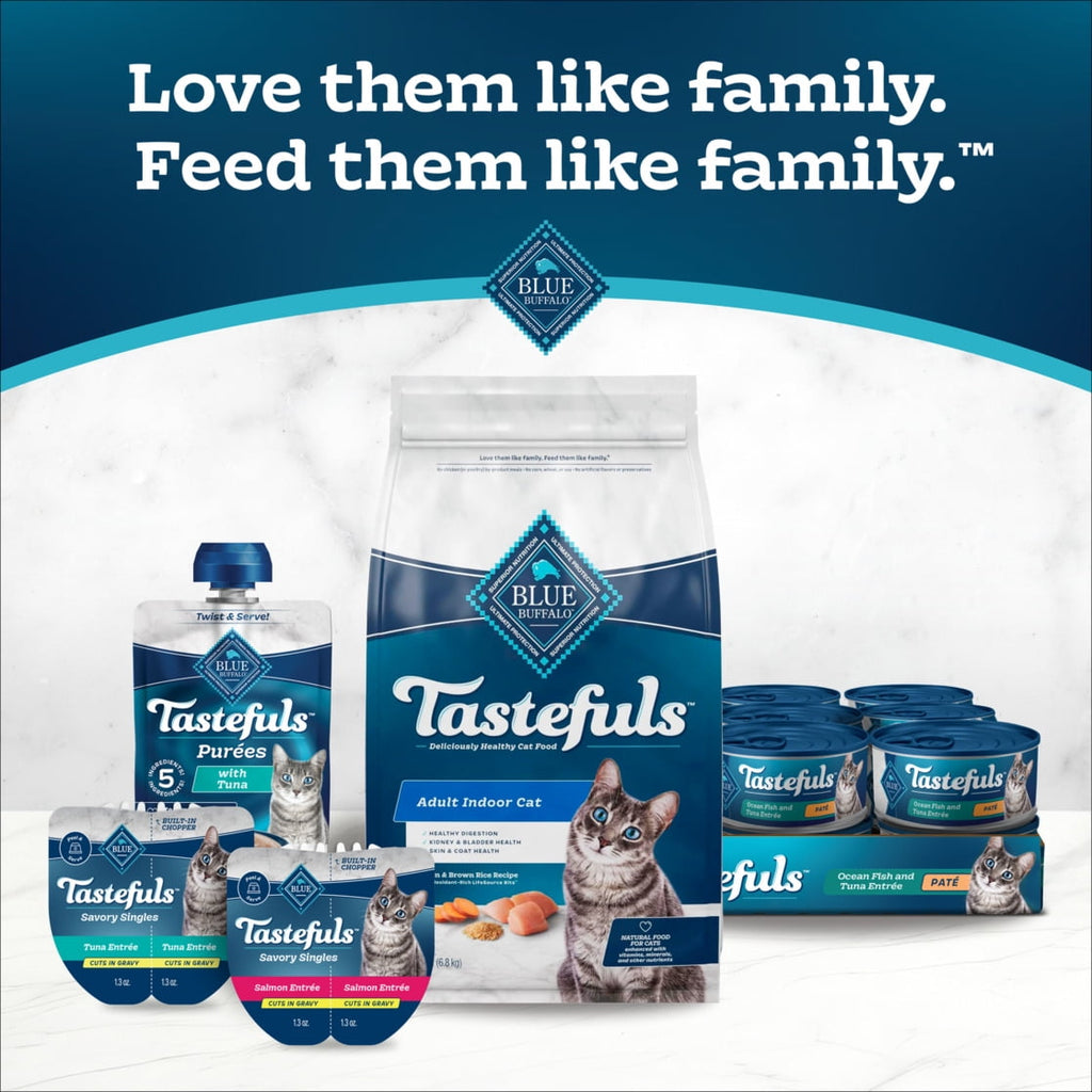 Blue Buffalo Tastefuls Adult Cat Natural Purées - Tuna 3-oz Resealable Twist Cap Pouch