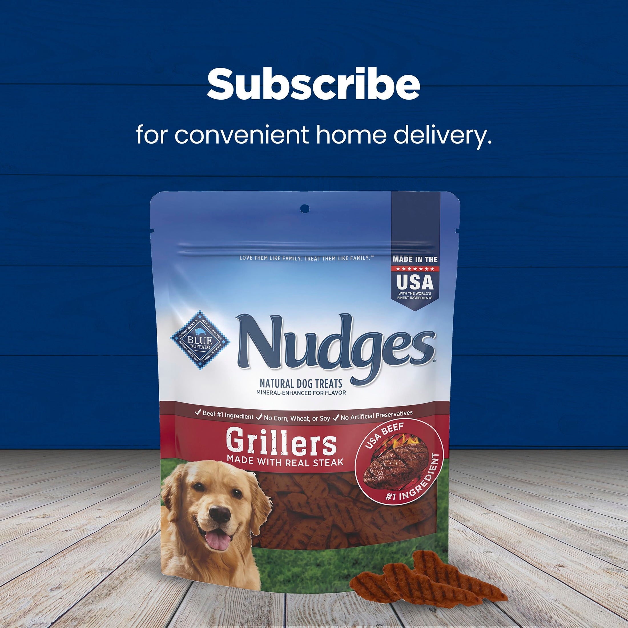 Blue Buffalo Nudges Grillers - Natural Dog Treats, Steak, 12oz Bag