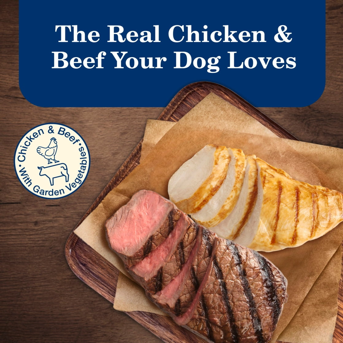 Blue Buffalo Homestyle Senior Beef and Chicken Wet Dog Food Variety 6 Pack - 12.5 oz Cans