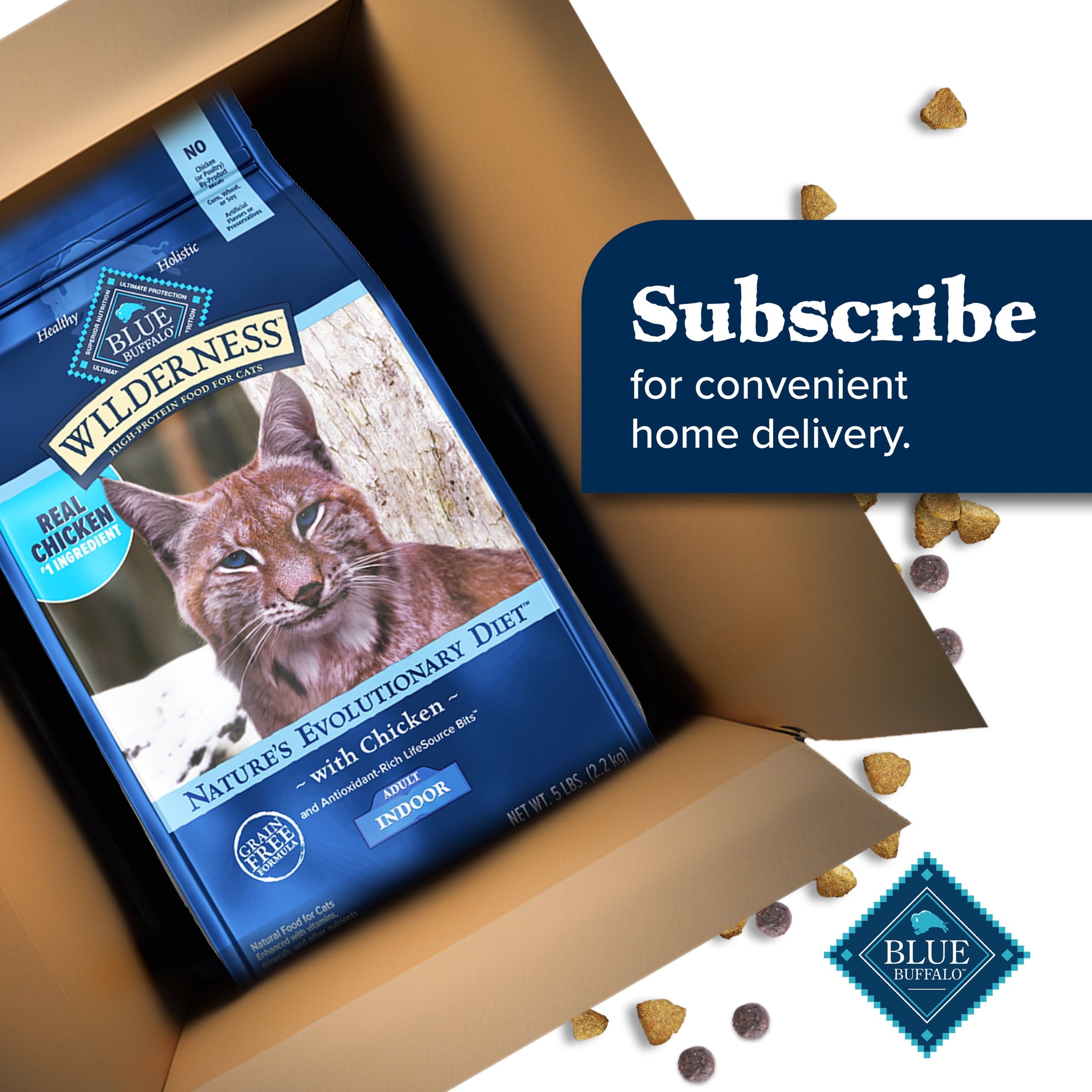 Blue Buffalo Wilderness Natural High-Protein - Grain-Free Dry Cat Food, Chicken, 9.5-lb. Bag