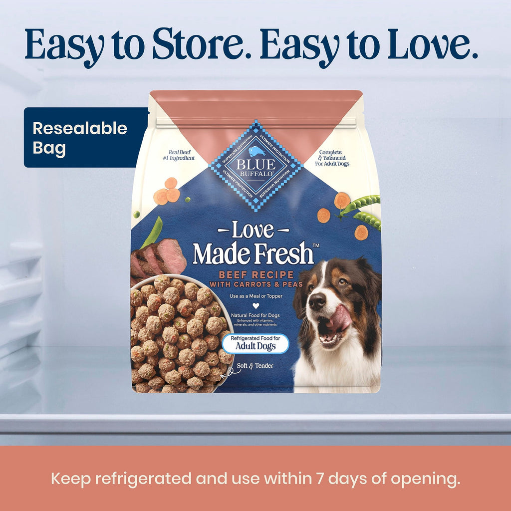 Blue Buffalo Love Made Fresh Dog Food - Refrigerated, Beef Meatball 1.5lb Pouch