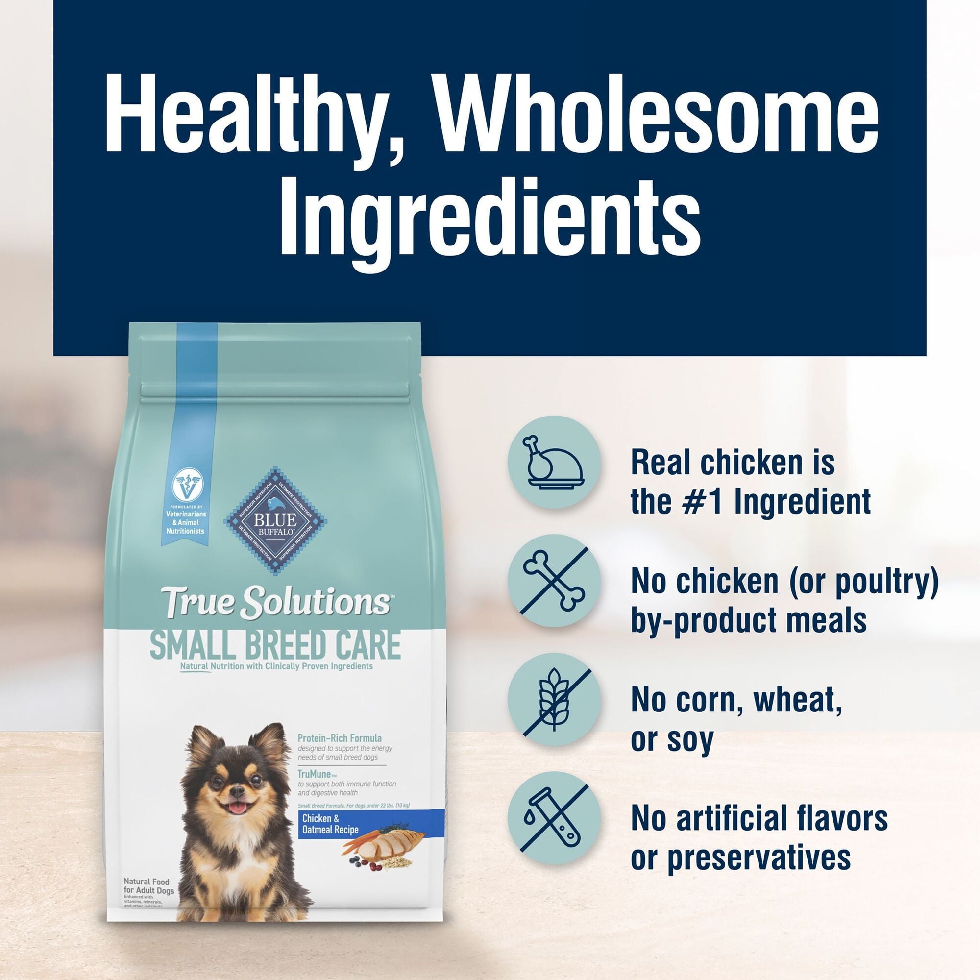 Blue Buffalo True Solutions Small & Mighty Small Breed Dry Dog Food - Chicken, 4-lb. Bag