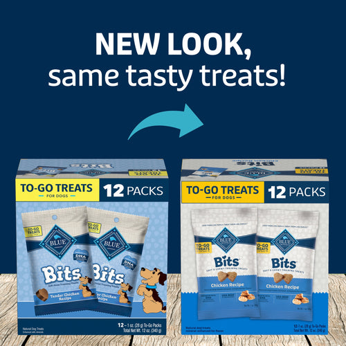Blue Buffalo BLUE Bits Natural SoftMoist Training Dog Treats TOGO Chicken Recipe Bags