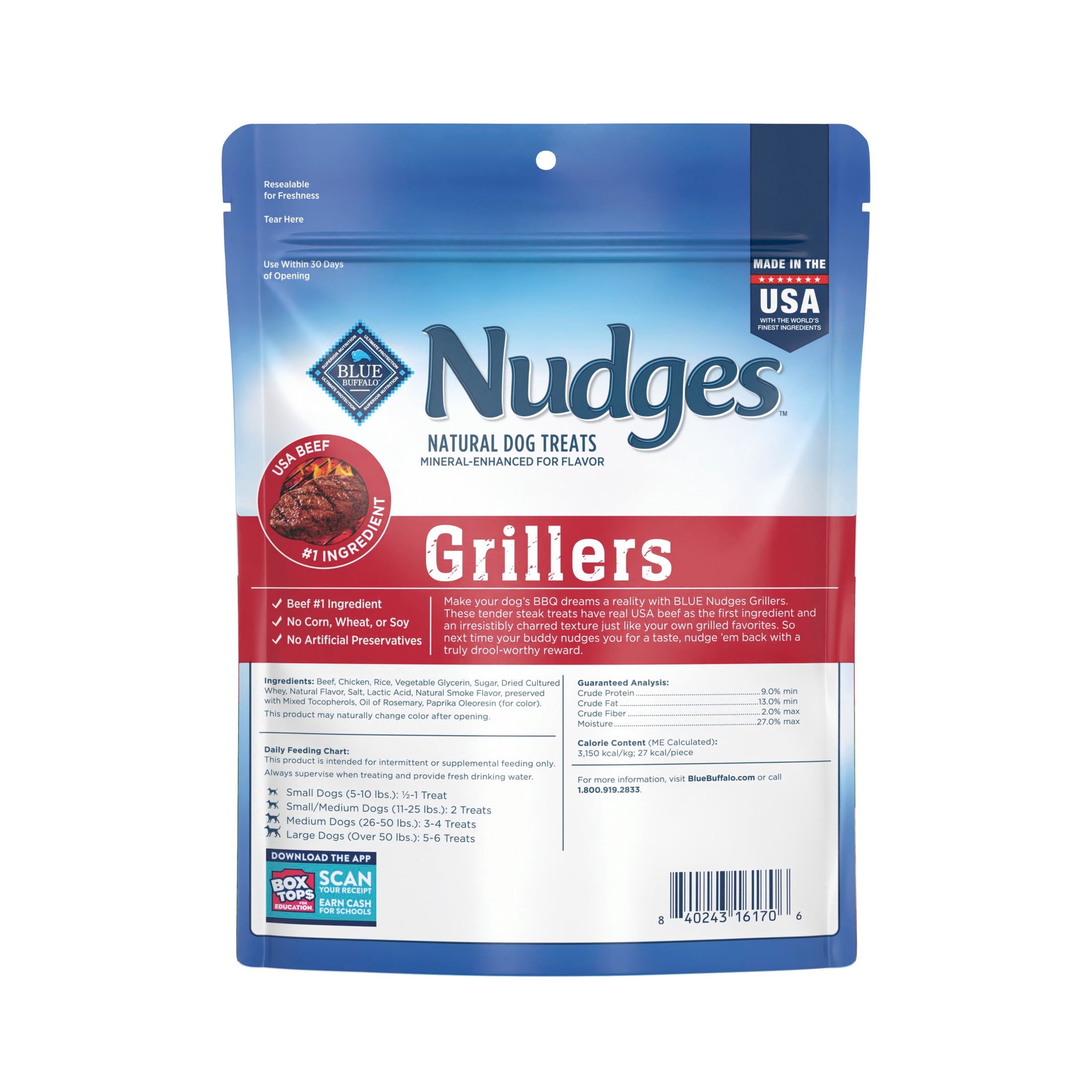 Blue Buffalo Nudges Grillers - Natural Dog Treats, Steak, 12oz Bag