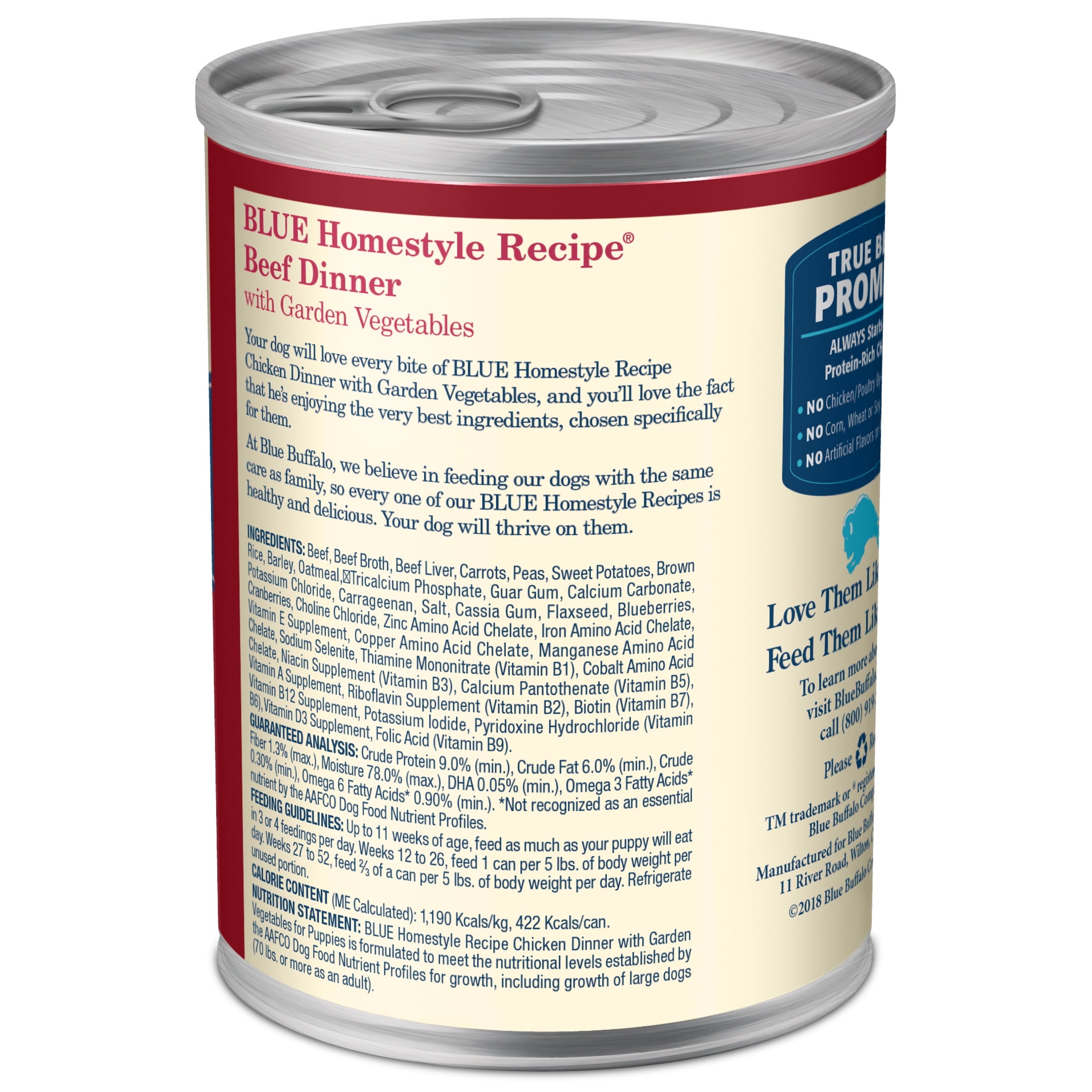 Blue Buffalo Homestyle Recipe Adult Wet Dog Food - Beef Dinner, 12.5-oz. Can - 6-Pack