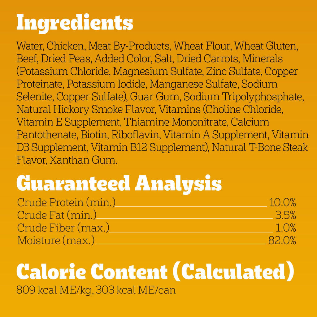 Pedigree Small Dog Tender Bites In Gravy Wet Dog Food - Steak & Vegetable Flavor, (12) 13.2 oz Cans - 6-Pack