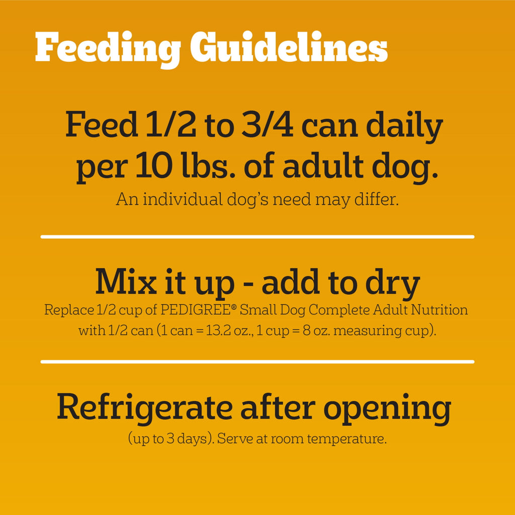 Pedigree Small Dog Tender Bites In Gravy Wet Dog Food - Steak & Vegetable Flavor, (12) 13.2 oz Cans