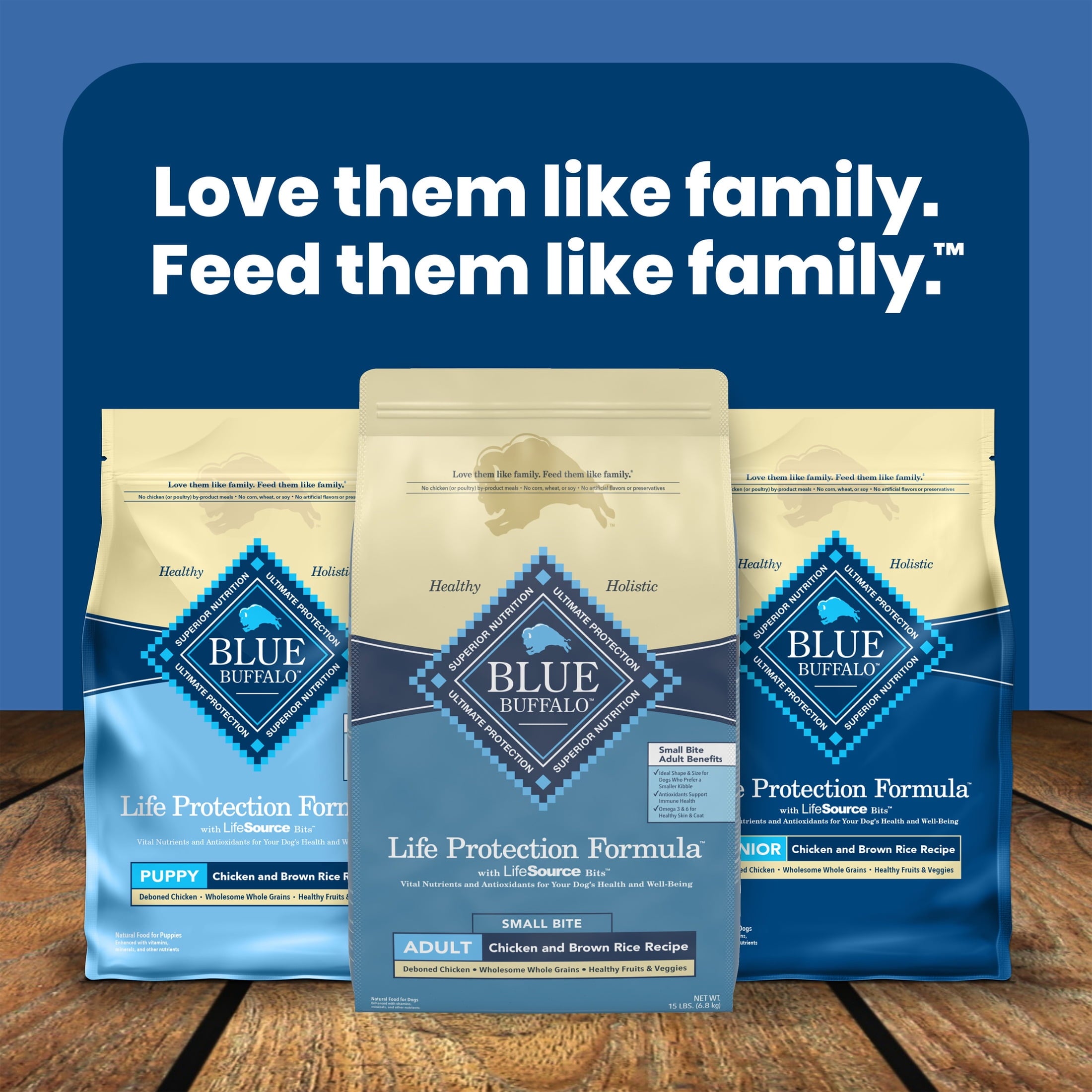 Blue Buffalo Life Protection Formula Adult Small Bite Dry Dog Food - Chicken & Brown Rice, 15 lbs