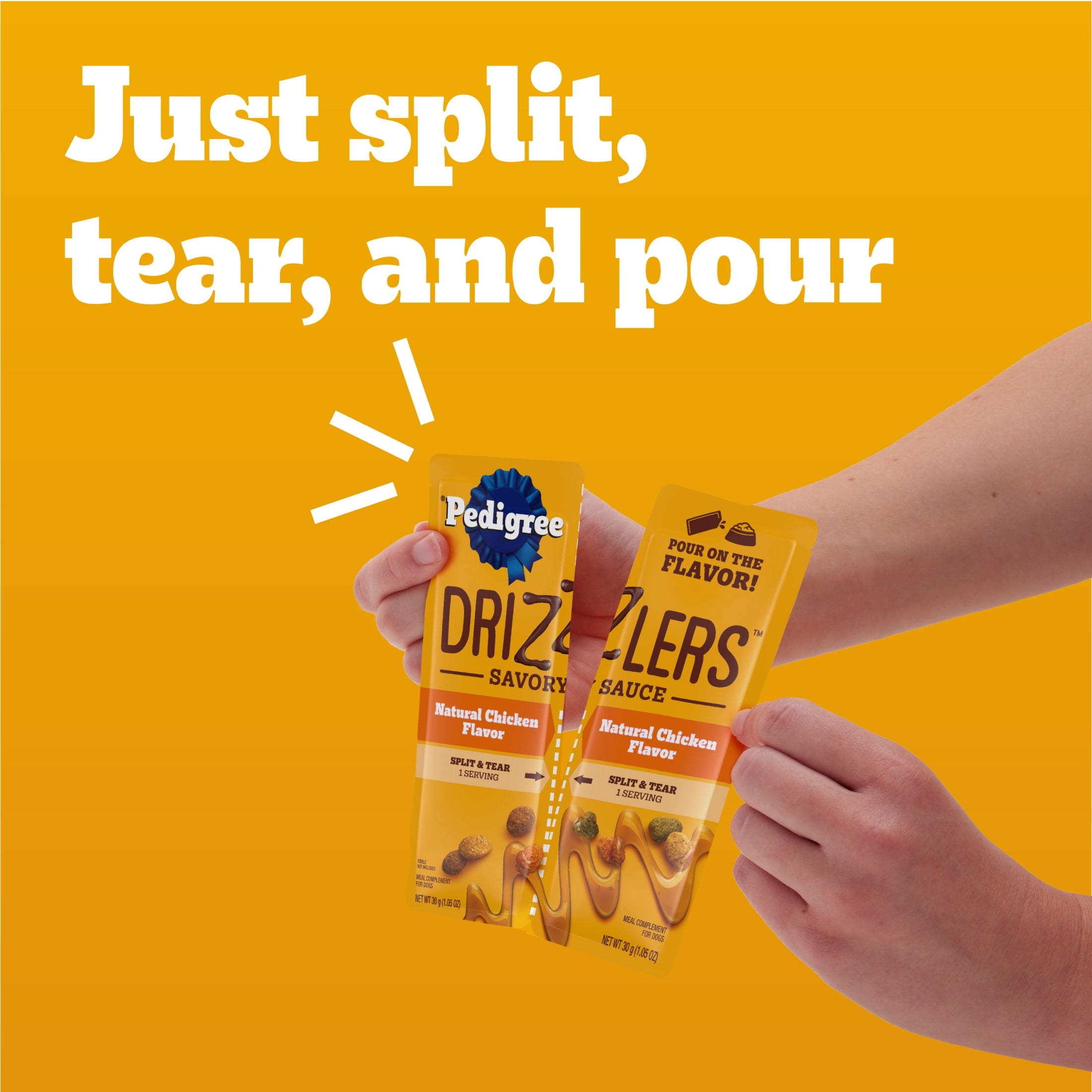 Pedigree Drizzlers Savory Sauce Natural Chicken Flavor - 60g Twin Pouch (22 Count, 48 Servings Total)