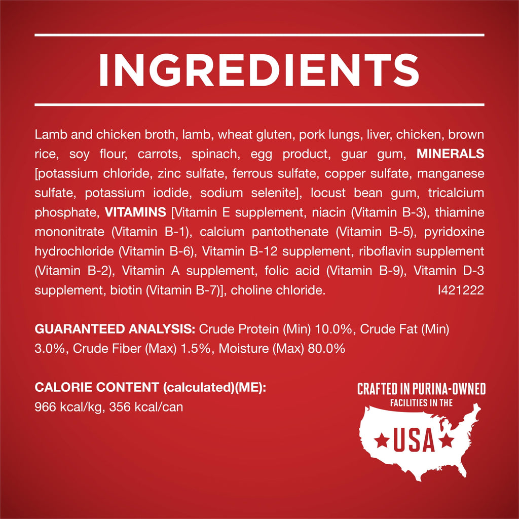 Purina ONE PLUS Natural Wet Dog Food - High Protein Soft Lamb & Brown Rice, 13 oz Can - 6-Pack