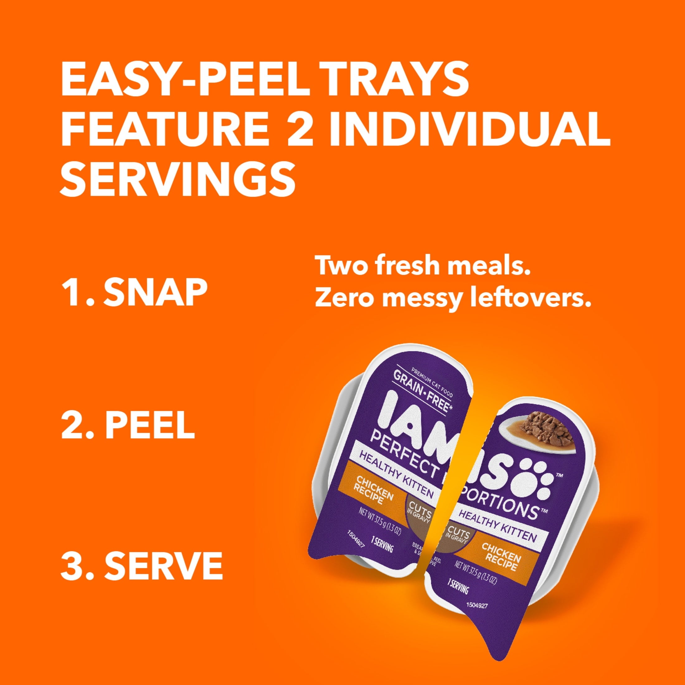 Iams Healthy Kitten Chicken Recipe Cuts In Gravy Wet Cat Food - 2.6 Oz Twin-Pack Tray