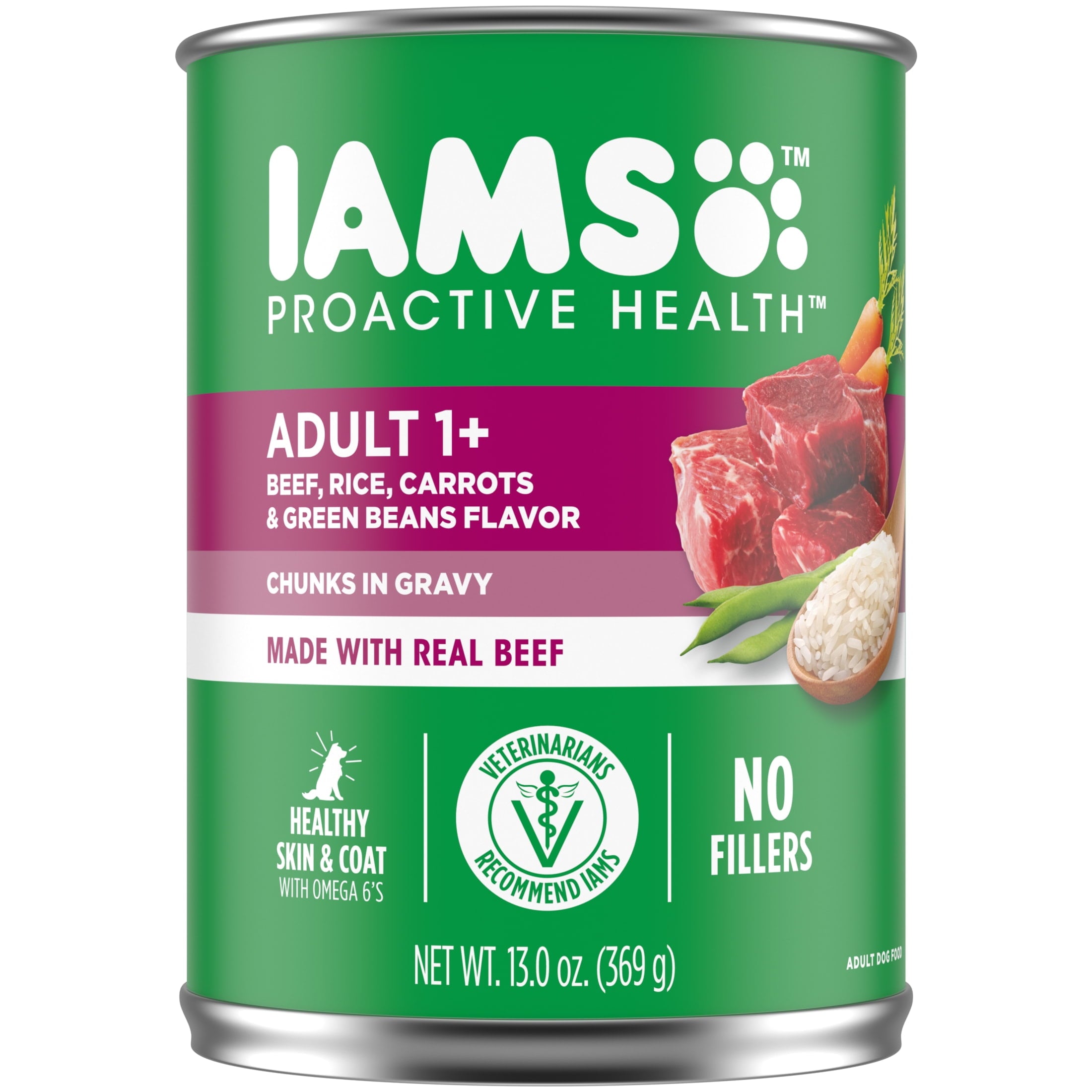 Iams Proactive Health Beef - Rice, Carrots, And Green Beans Gravy Wet Dog Food, 13 Oz Can - 6-Pack