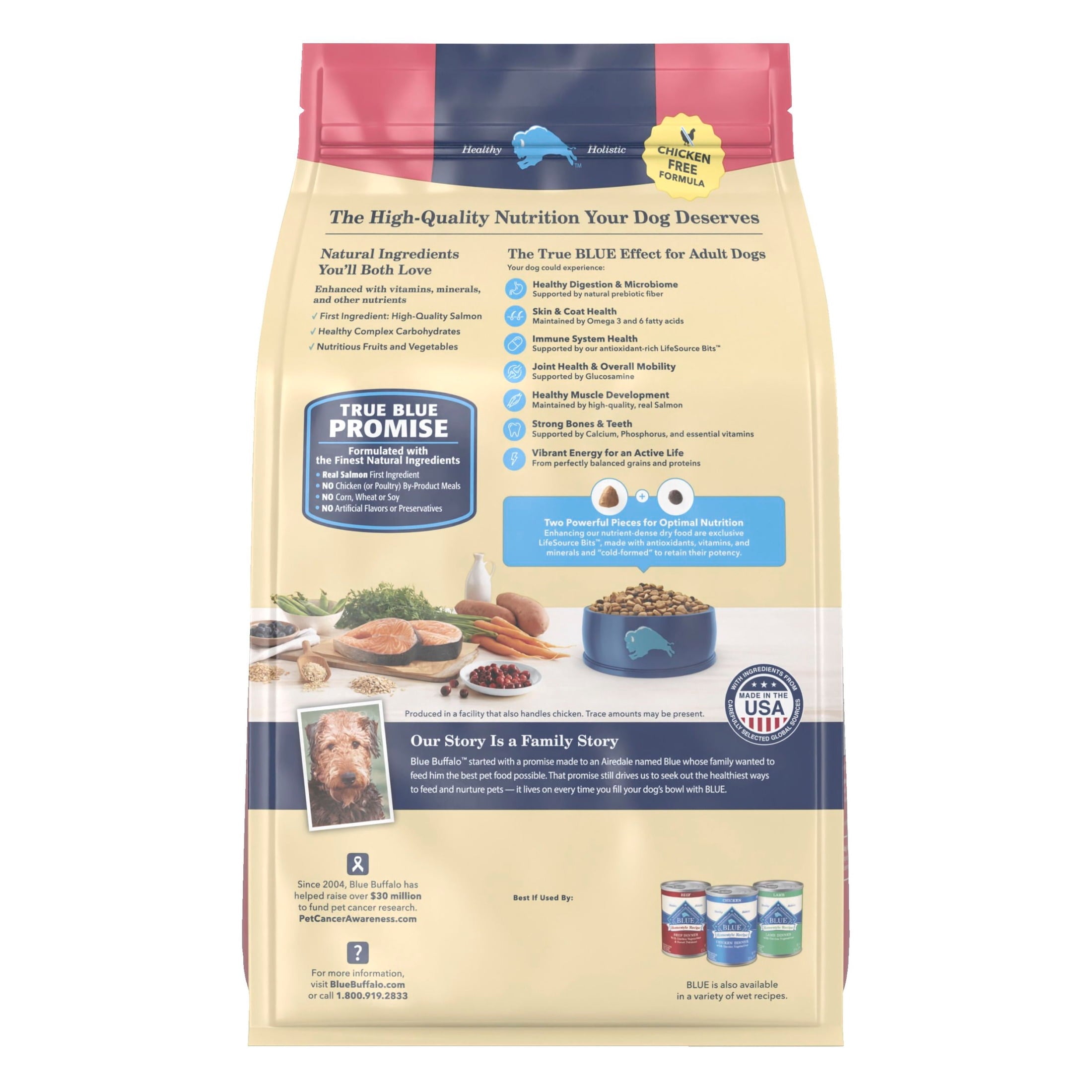 Blue Buffalo Life Protection Formula Adult Dry Dog Food - Salmon, Chicken Free, 15lbs