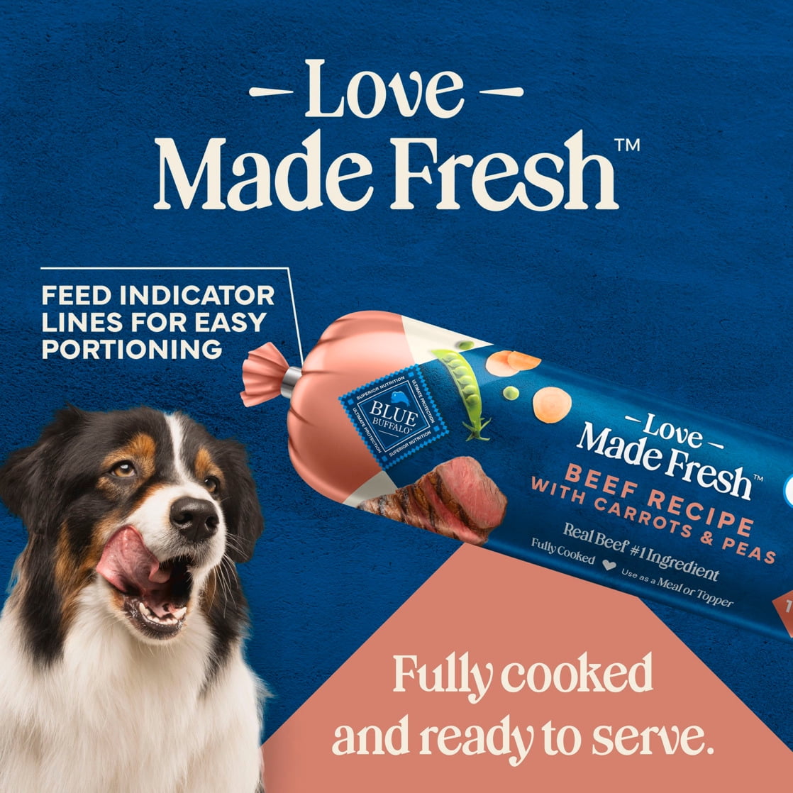 Blue Buffalo Love Made Fresh Dog Food - Refrigerated, Beef Recipe, 1-lb Roll