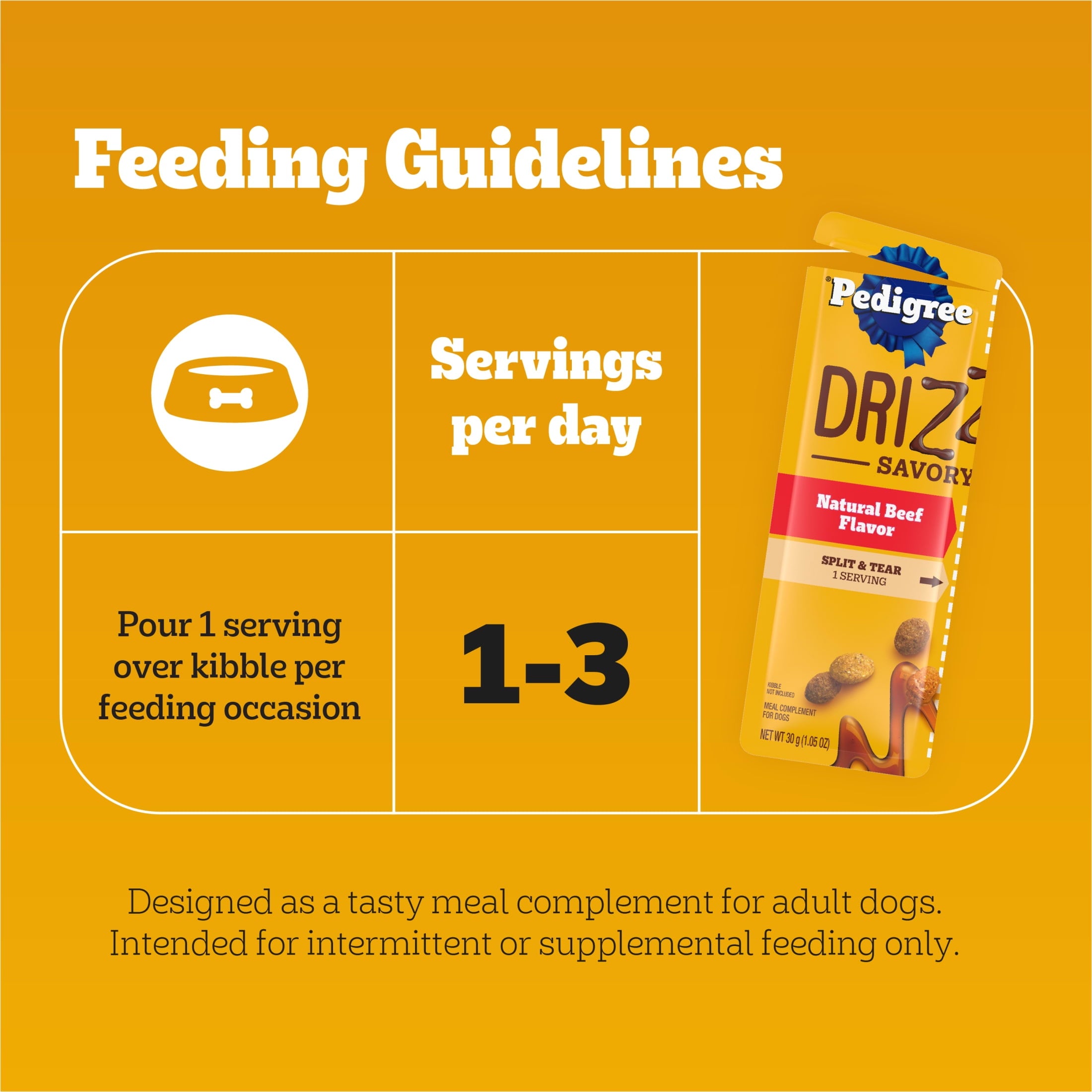Pedigree Drizzlers Savory Sauce Natural Beef Flavor - 60g Twin Pouch (1 Count, 2 Servings Total)