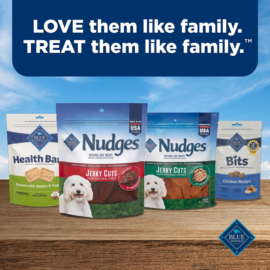 Blue Buffalo Nudges Jerky Cuts - Natural Dog Treats, Steak Jerky, 28oz Bag