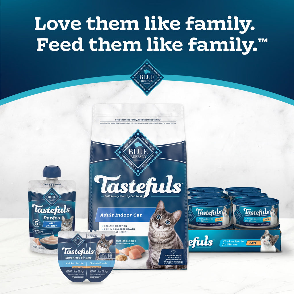 Blue Buffalo Tastefuls Spoonless Wet Cat Food Paté - 2.6-oz. Twin Packs, Chicken & Turkey (12 Count.)