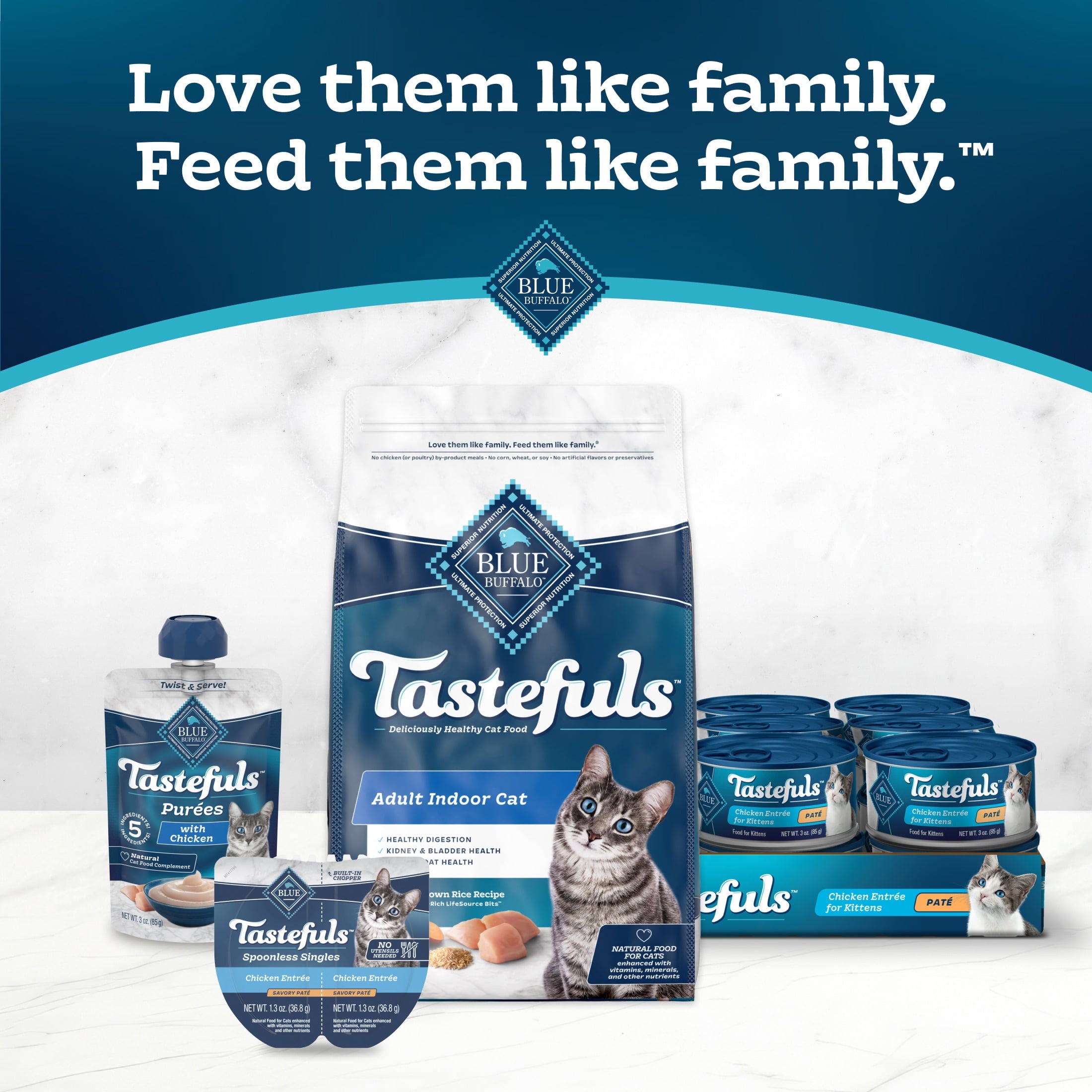 Blue Buffalo Tastefuls Spoonless Wet Cat Food Paté - 2.6-oz. Twin Packs, Chicken & Turkey (12 Count.) - 2-Pack