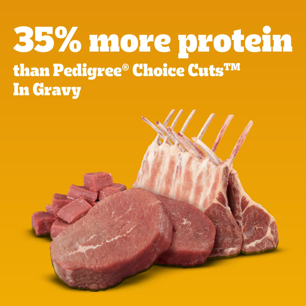 Pedigree High Protein Beef & Lamb flavor In Gravy Adult Soft Wet Dog Food - (12) 13.2 oz Cans