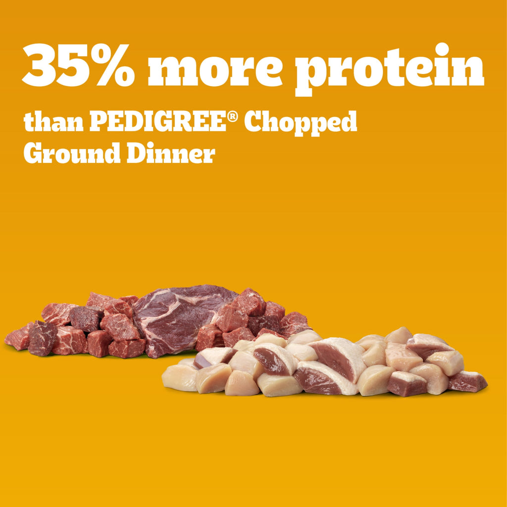Pedigree High Protein Chicken Duck & Beef Bison Flavor Wet Dog Food Variety Pack (12) 13.2 Oz Cans