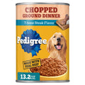 Pedigree Chopped Ground Dinner T-Bone Steak Flavor Adult Wet Dog Food - (12) 13.2 Oz Cans - 12-Pack