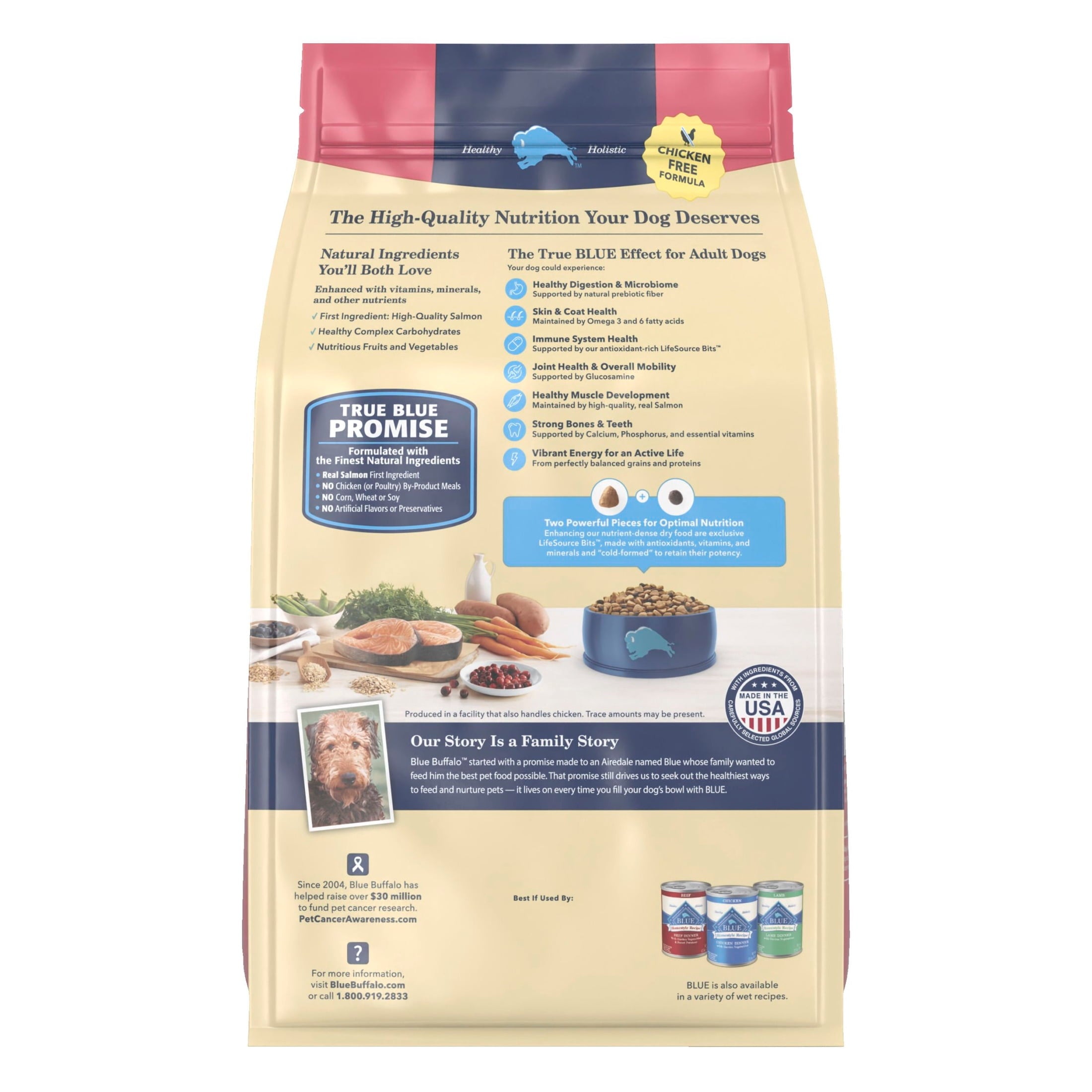 Blue Buffalo Life Protection Formula Adult Dry Dog Food - Salmon, Chicken Free, 30lbs