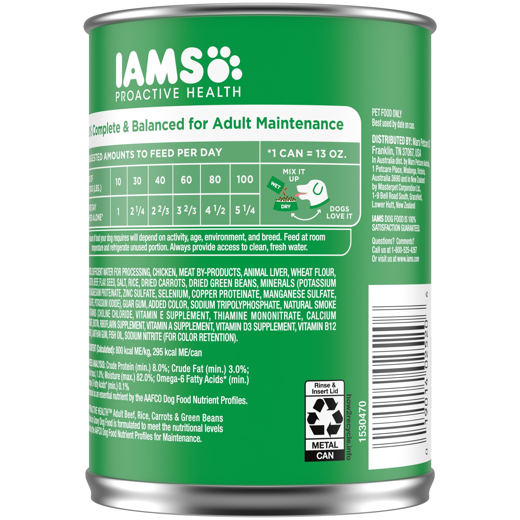 Iams Proactive Health Beef - Rice, Carrots, And Green Beans Gravy Wet Dog Food, 13 Oz Can - 6-Pack