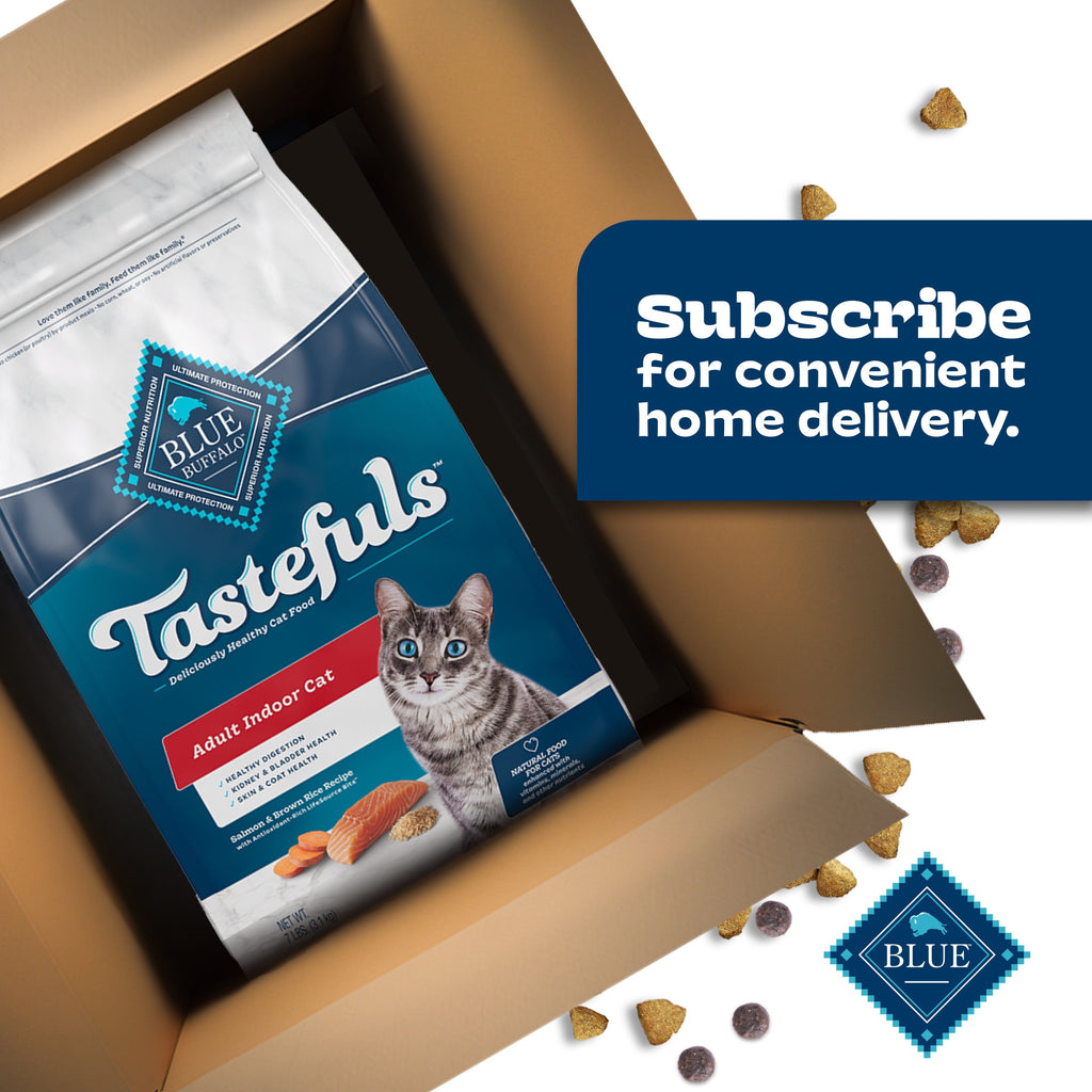 Blue Buffalo Tastefuls Dry Food - Adult Indoor Cat, Salmon and Brown Rice, 5-lb. Bag