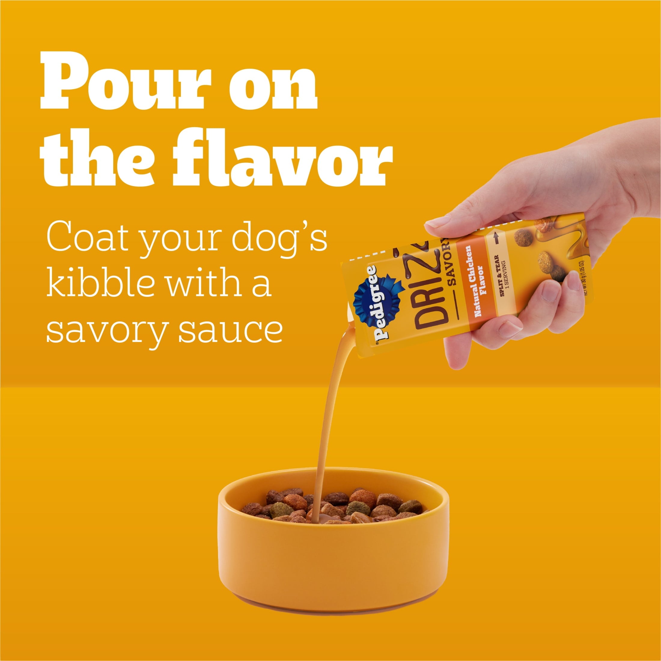 Pedigree Drizzlers Savory Sauce Natural Chicken Flavor - 60g Twin Pouch (22 Count, 48 Servings Total)