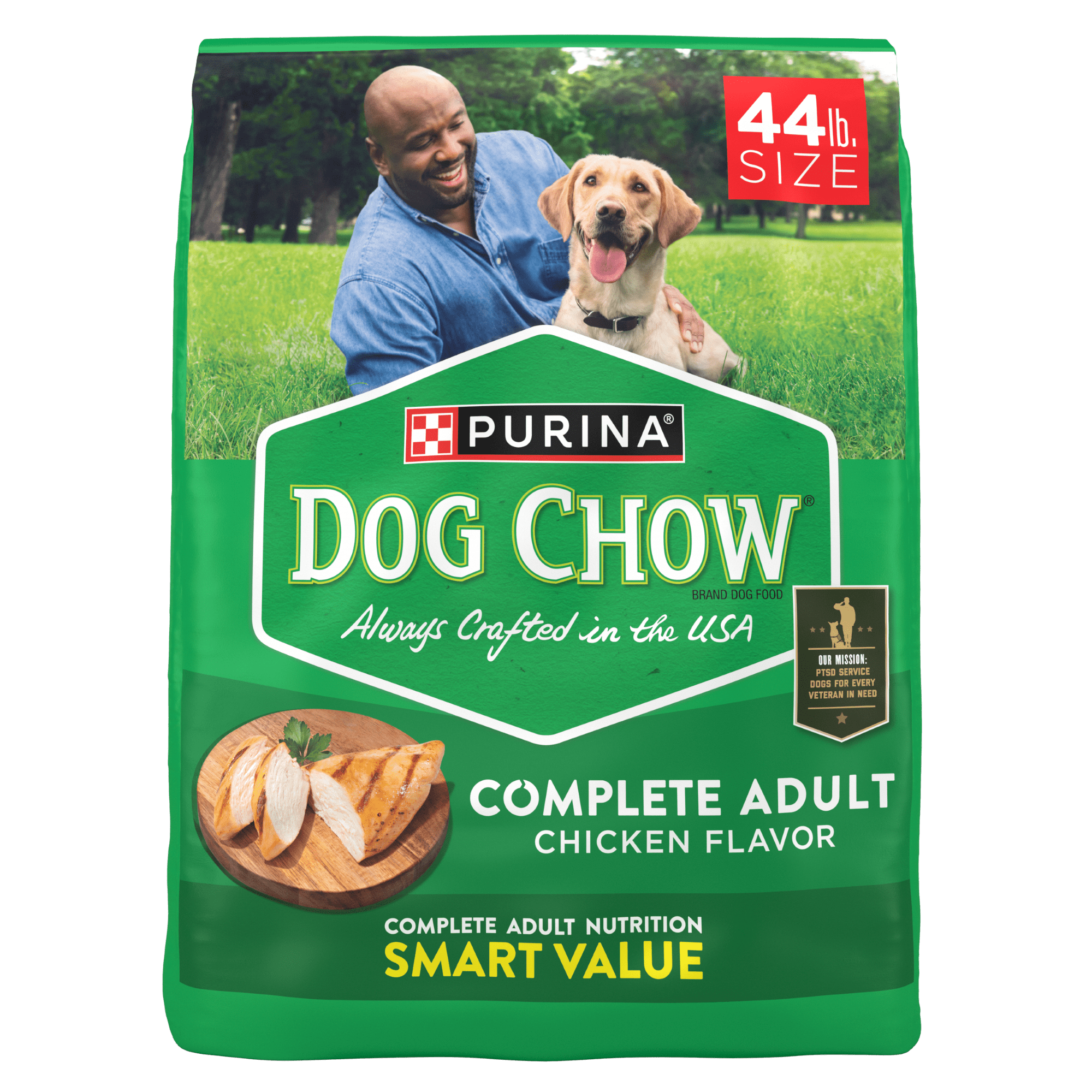 Purina Dog Chow Complete - Dry Dog Food for Adult Dogs High Protein, Real Chicken, 44 lb Bag - 2-Pack