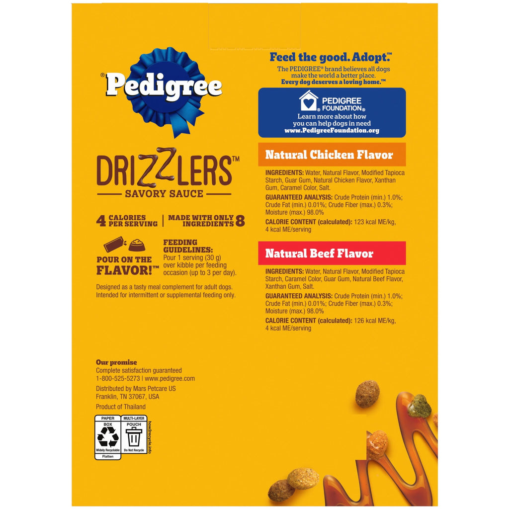 Pedigree Drizzlers Savory Sauce Multipack Wet Dog - 2.1 oz Twin Pouches, 8-Pack